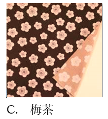 リバーシブル風呂敷 C. 梅茶